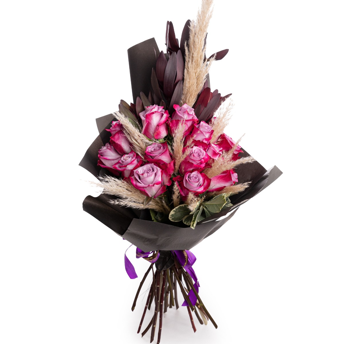 Buchet trandafiri Purple Hearts-Premium