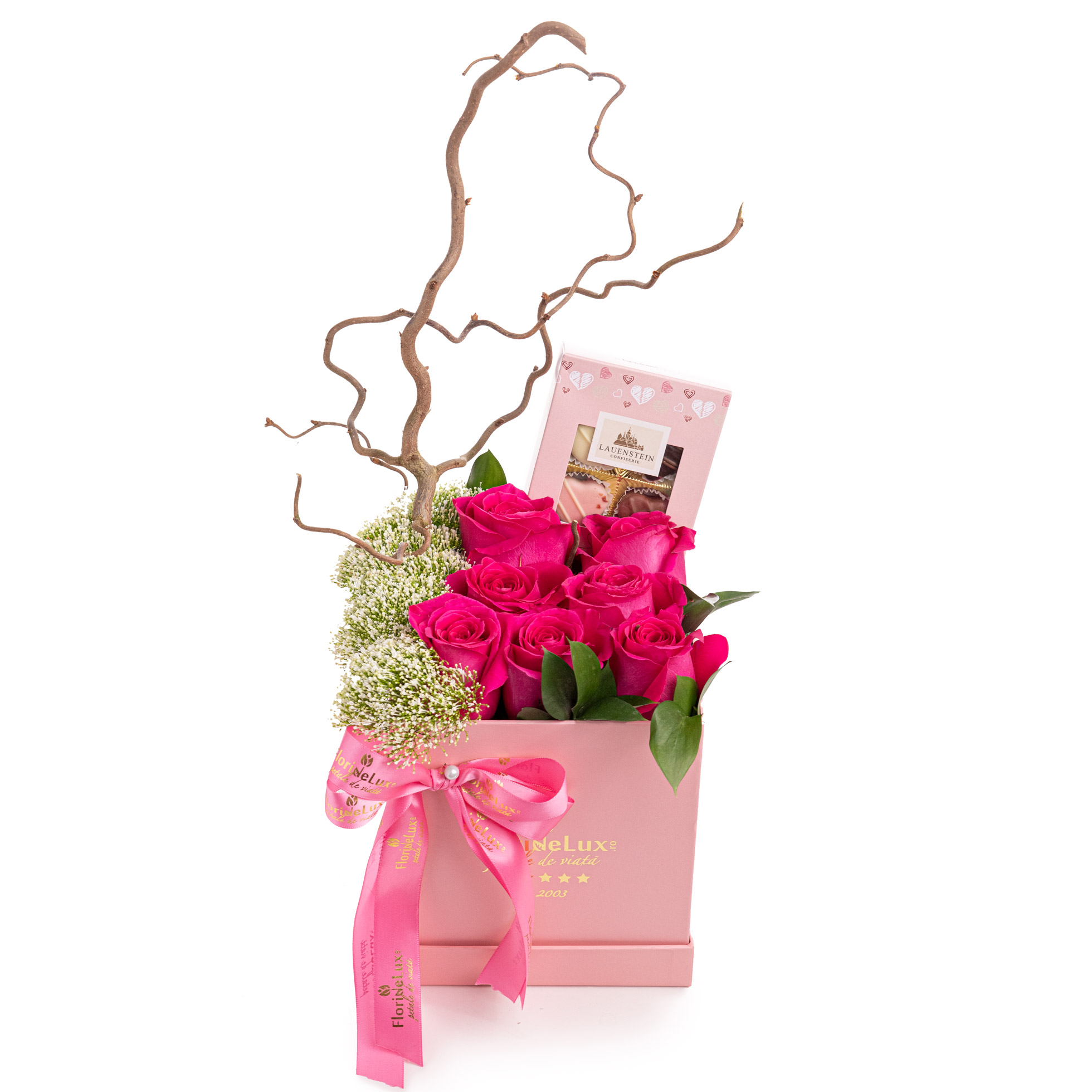 Cutie Dream Girl cu trandafiri roz si praline premium-Premium